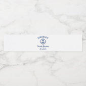 Nautical Anchor Family Reunion Navy Blue & White Waterfles Etiket (Enkel label)