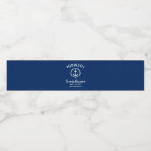 Nautical Anchor Family Reunion Navy Blue & White Waterfles Etiket (Enkel label)