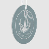 Nautical Anchor First Gehuwd met kerstversiering Ornament (voorkant)