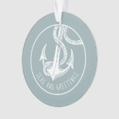 Nautical Anchor First Gehuwd met kerstversiering Ornament (voorkant)