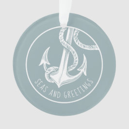 Nautical Anchor First Gehuwd met kerstversiering Ornament