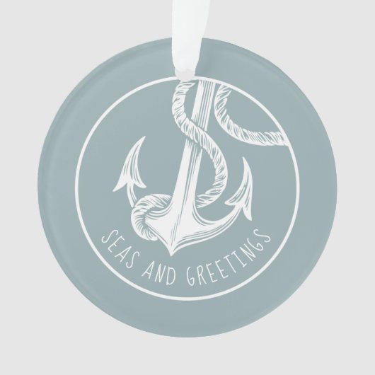 Nautical Anchor First Gehuwd met kerstversiering Ornament (voorkant)