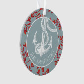 Nautical Anchor First Gehuwd met kerstversiering Ornament (voorkant)