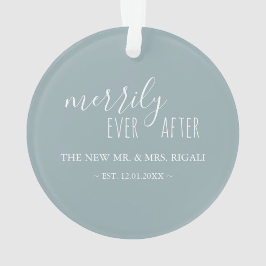 Nautical Anchor First Gehuwd met kerstversiering Ornament (achterkant)