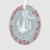 Nautical Anchor First Gehuwd met kerstversiering Ornament (voorkant)