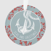 Nautical Anchor First Gehuwd met kerstversiering Ornament (voorkant)