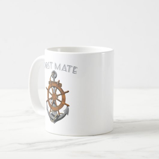 Nautical Anchor First Mate Koffiemok (Voorkant links)