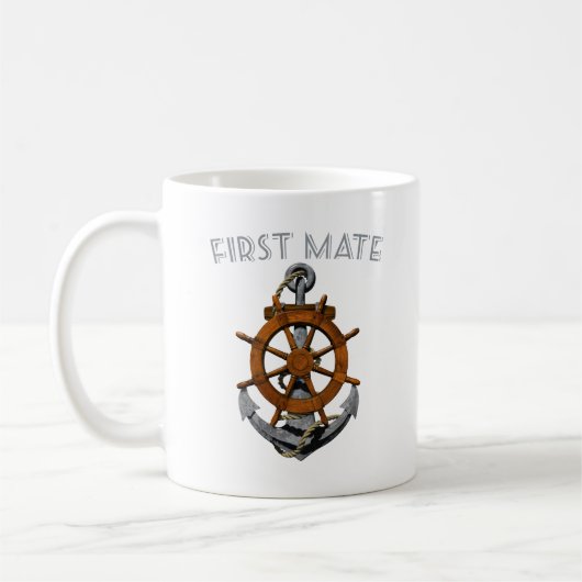 Nautical Anchor First Mate Koffiemok (Links)