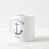 Nautical Anchor First Mate Nana Grandmoeder Koffiemok (Voorkant links)