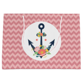 Nautical Anchor Floral Baby Girl Shower Groot Cadeauzakje