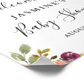 Nautical Anchor Floral Baby shower Welcome Sign Poster (Hoek)