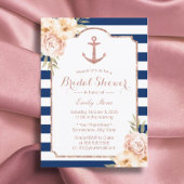 Nautical Anchor  Floral Navy Vrijgezellenfeest Kaart