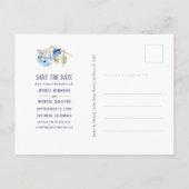 Nautical Anchor Floral Rustic Beach Save the Date Uitnodiging Briefkaart (Achterkant)