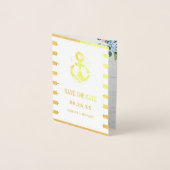 Nautical Anchor Floral Unieke foto slaat de datum Folie Kaarten (Voorkant)