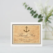 Nautical Anchor Framed  paper Hartelijk dank Briefkaart (Staand voorkant)