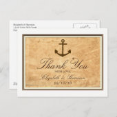 Nautical Anchor Framed  paper Hartelijk dank Briefkaart (Voorkant / Achterkant)