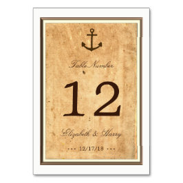 Nautical Anchor Framed  Paper Table No. Kaart