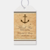 Nautical Anchor Framed  Paper Wedding Cadeaulabel (Voorkant)