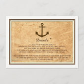 Nautical Anchor Framed  Paper Wedding Informatiekaartje (Voorkant)