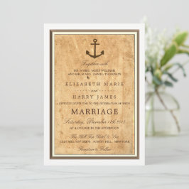Nautical Anchor Framed  Paper Wedding Kaart