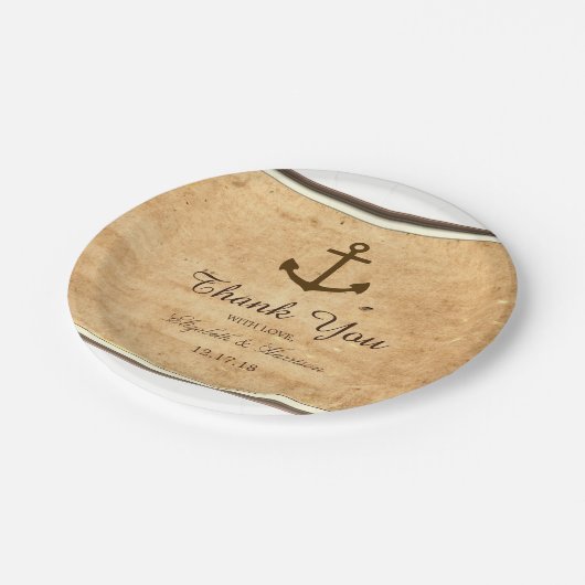 Nautical Anchor Framed  Paper Wedding Papieren Bordje (Gekanteld)