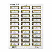 Nautical Anchor Gold Black Stripes Adresetiketten Etiket (Full Sheet)