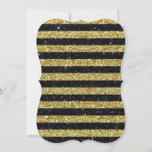 Nautical Anchor Gold Black Stripes Beach Weddensch Kaart (Achterkant)