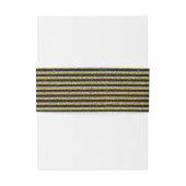 Nautical Anchor Gold Black Stripes Belly Bands Uitnodigingen Wikkel (Achterkant Voorbeeld)