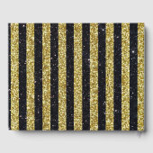 Nautical Anchor Gold Black Stripes Guestbook Gastenboek (Achterkant)