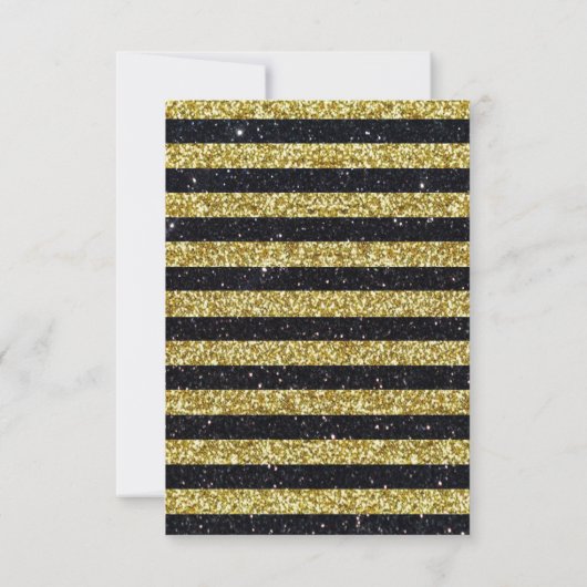 Nautical Anchor Gold Black Stripes Save the Date RSVP Kaartje (Achterkant)