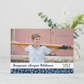 Nautical Anchor Graduation Party Photo Class 20XX Kaart (Staand voorkant)