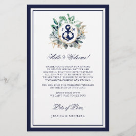 Nautical Anchor Greenery Wedding Welkomstroute