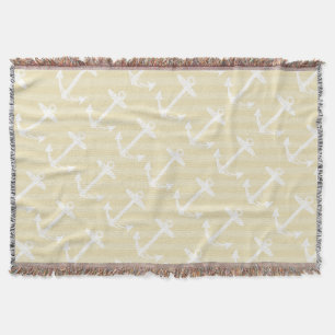 Nautical Anchor Grey and White Modern Pattern Deken