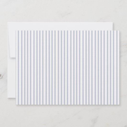 Nautical Anchor Grey Stripe Jubileum Uitnodiging (Achterkant)