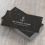 Nautical Anchor  Grunge Dark Visitekaartje<br><div class="desc">Professionele donkerdonkerdonkere Visitekaartjes van het anker.</div>