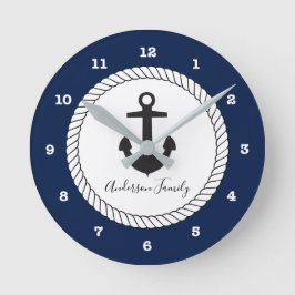 Nautical Anchor | Handwritten Family Ronde Klok