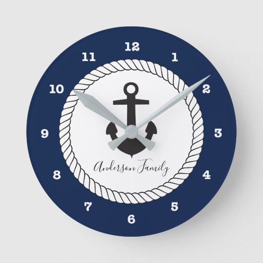 Nautical Anchor | Handwritten Family Ronde Klok (Voorkant)