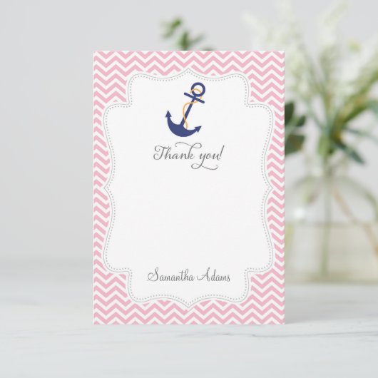 Nautical Anchor - Hartelijk dank Bedankkaart (Staand voorkant)