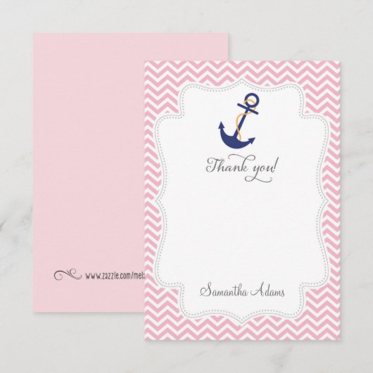 Nautical Anchor - Hartelijk dank Bedankkaart (Voorkant / Achterkant)