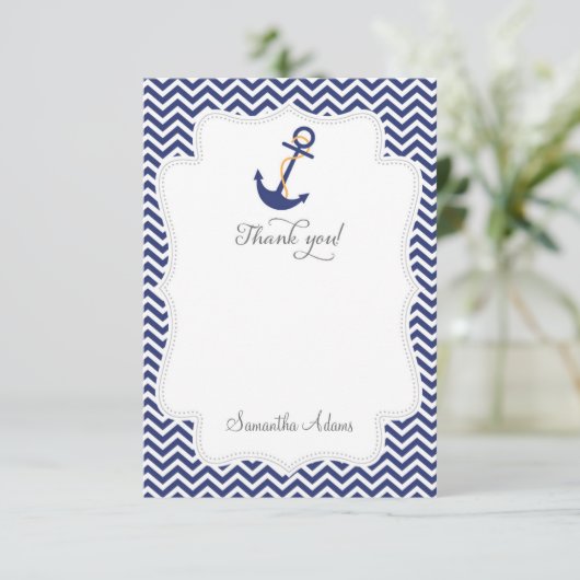 Nautical Anchor - Hartelijk dank Bedankkaart (Staand voorkant)