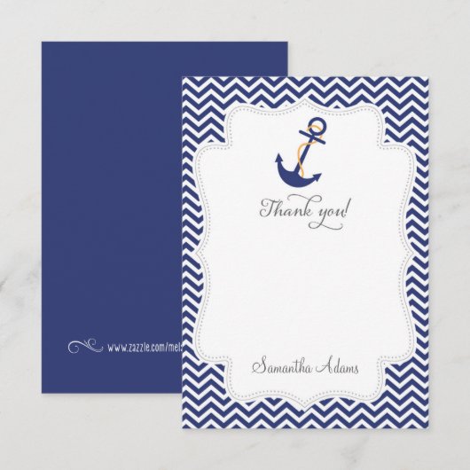 Nautical Anchor - Hartelijk dank Bedankkaart (Voorkant / Achterkant)