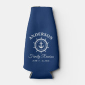 Nautical Anchor Helm Family Reunion Blue Flesjeskoeler (Voorkant)