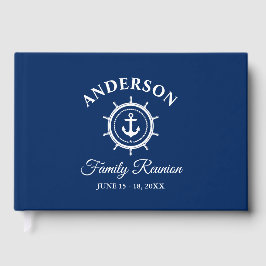 Nautical Anchor Helm Family Reunion Blue Gastenboek