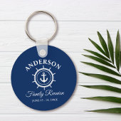 Nautical Anchor Helm Family Reunion Blue Sleutelhanger