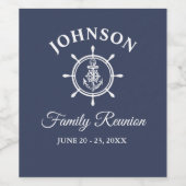 Nautical Anchor Helm Family Reunion Blue Wijn Etiket (Enkel label)