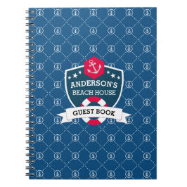 Nautical Anchor Icons Beach House Guest Book Notitieboek