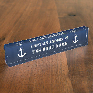  Nautical Anchor Kapitein en Boat Naambordje