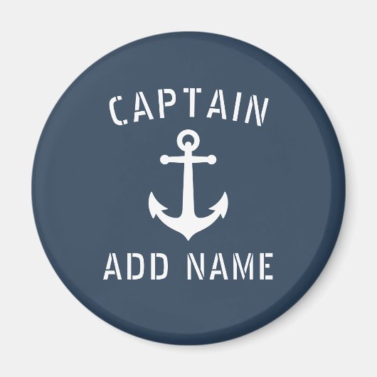  Nautical Anchor Kapitein of Boat Name Blue Magneet (Voorkant)