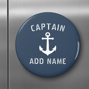 Nautical Anchor Kapitein of Boat Name Blue Magneet