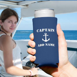  Nautical Anchor Kapitein of Boat Name Navy Seltzer Blikjeskoeler